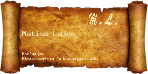 Matisa Lajos névjegykártya