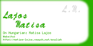 lajos matisa business card